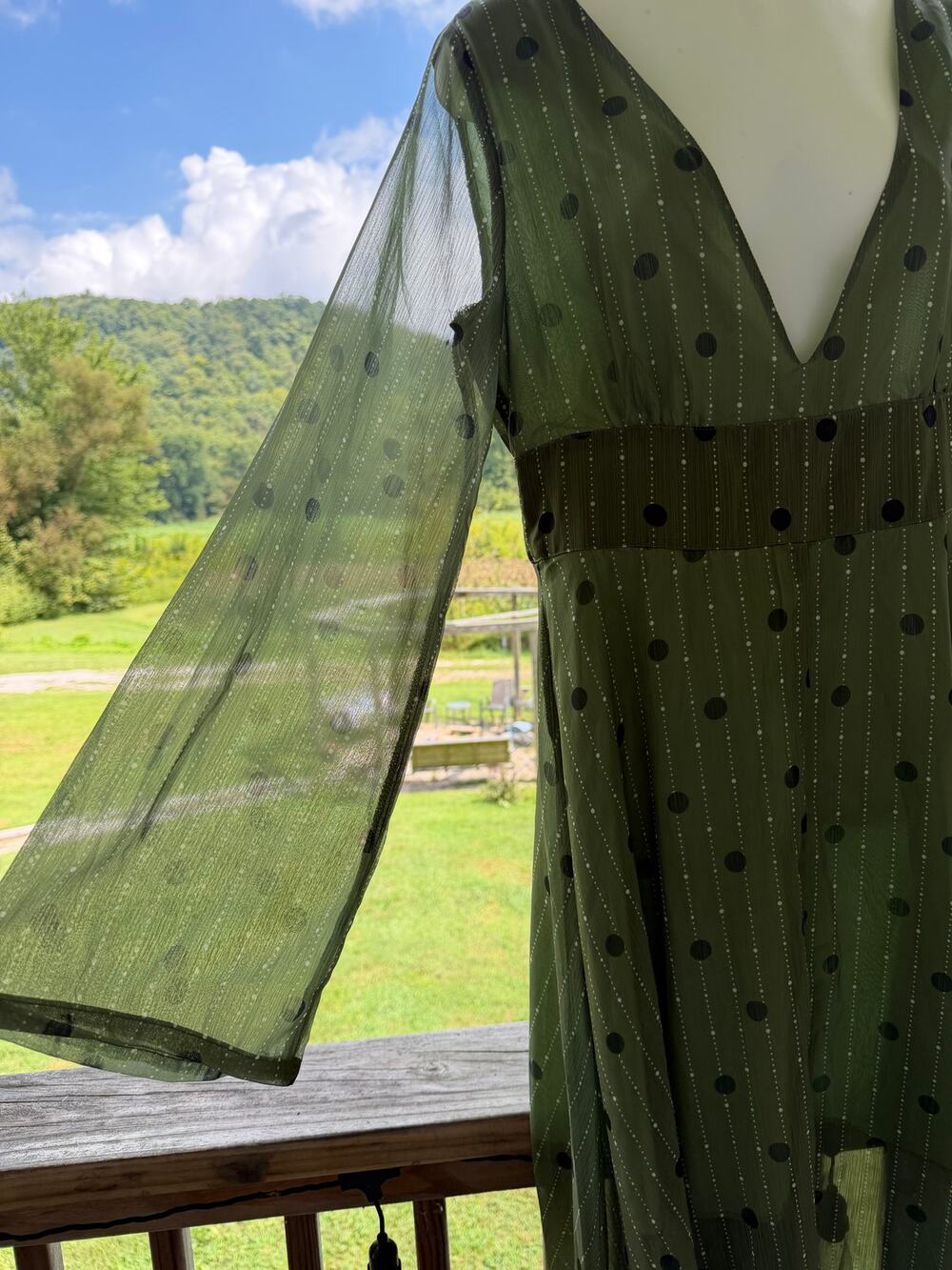 Whimsigoth Nekka Green Sheer Maxi Dress S Fairy Grunge Dark Romantic Witchy Boho